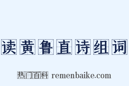 读黄鲁直诗组词是什么意思的图片